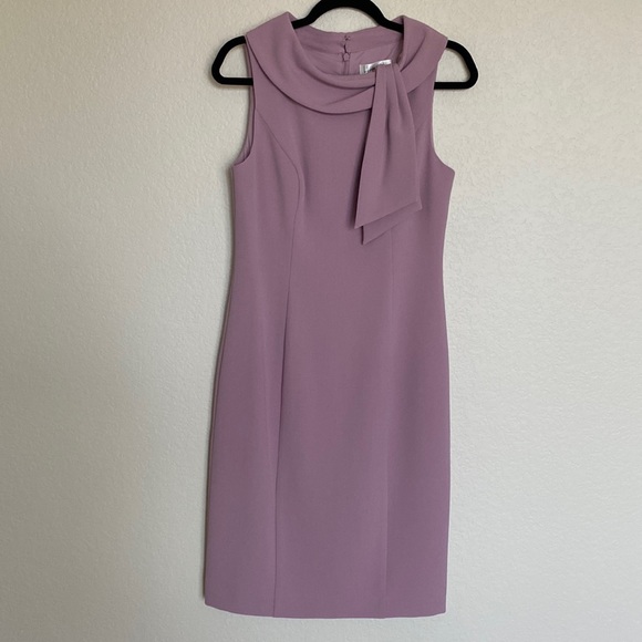 Harper Rose Tie Neck Sheath Dress Sz 8 - Picture 2 of 6